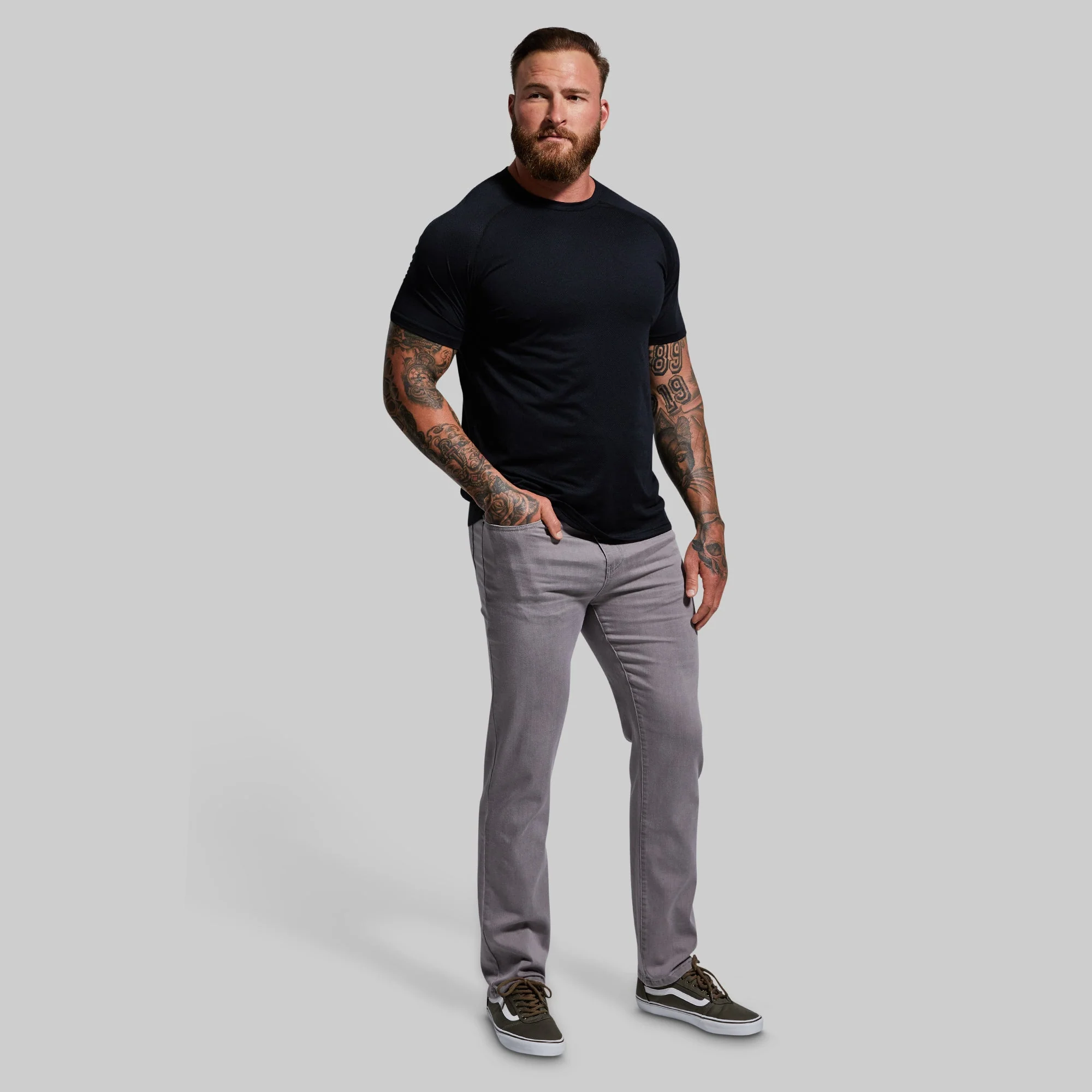 FLEX Stretchy Athletic Fit Jean (Grey) - Image 6