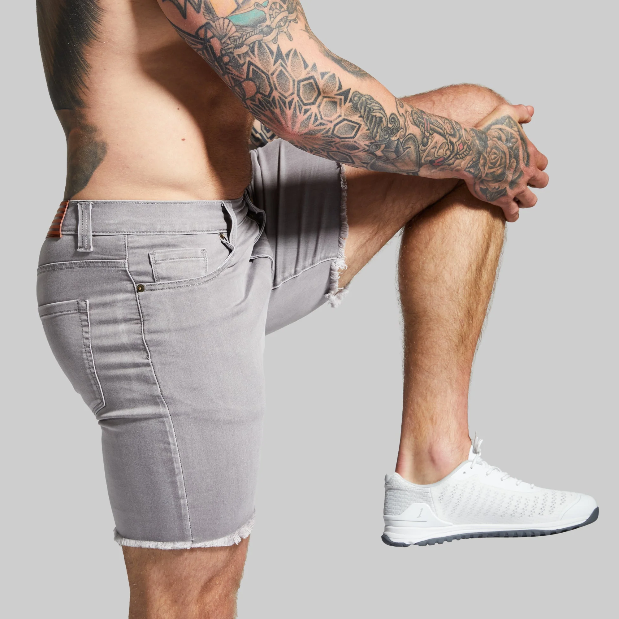 FLEX Stretchy Jort 7" (Grey) - Image 4
