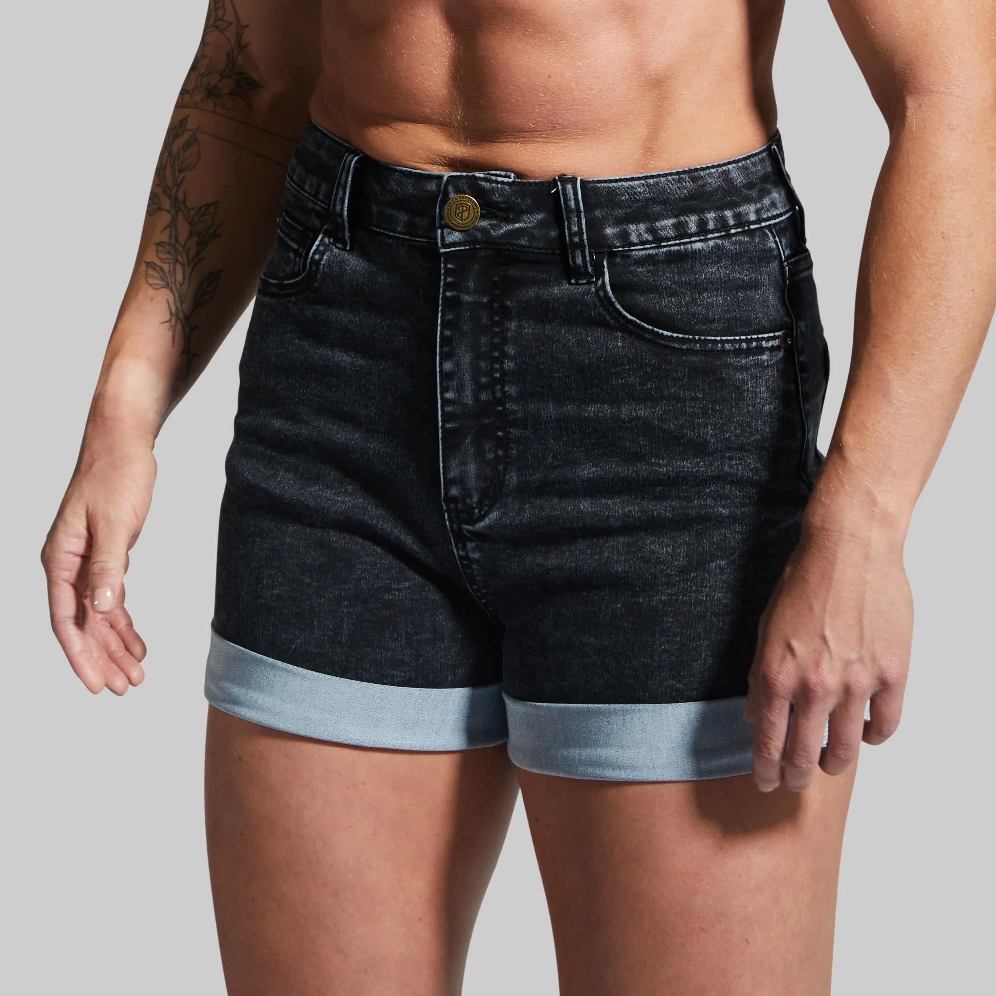 FLEX Stretchy Mom Jean Short (Black) - Image 5