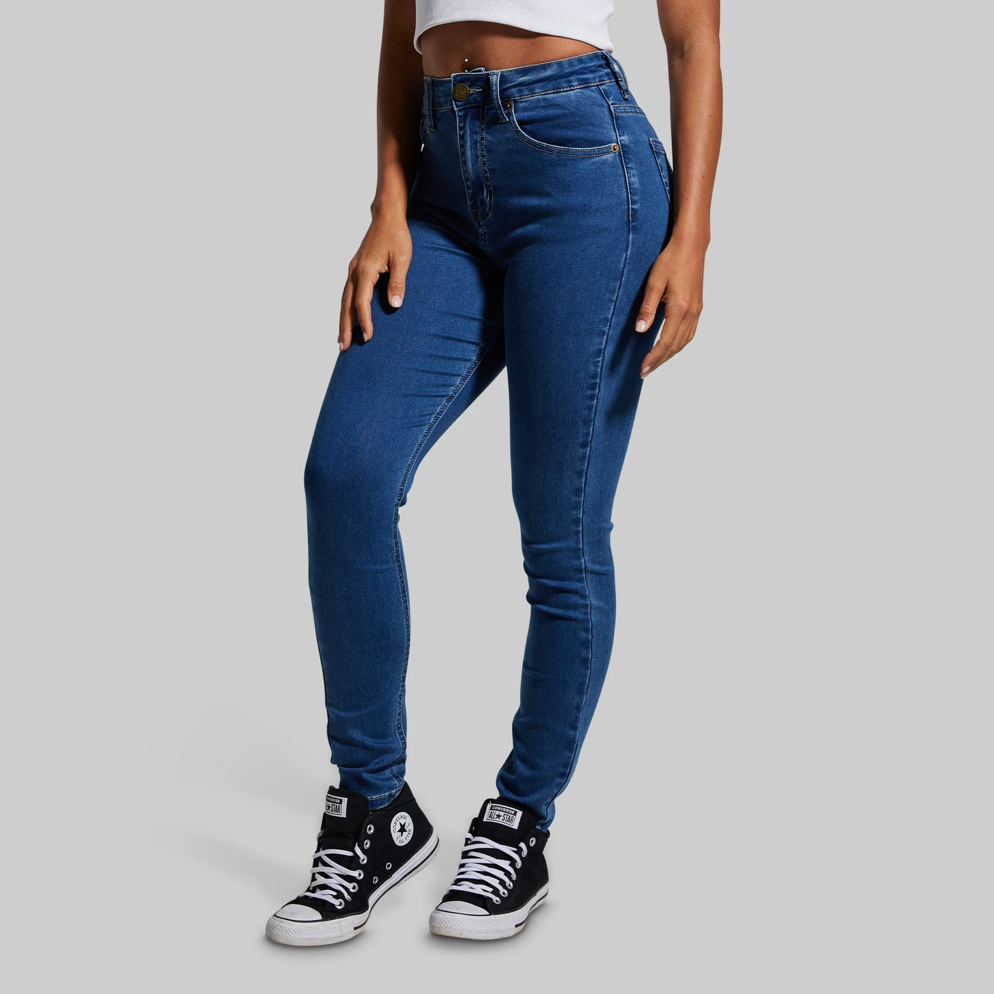 FLEX Stretchy High-Rise Skinny Jean (Mid Wash) - Image 3