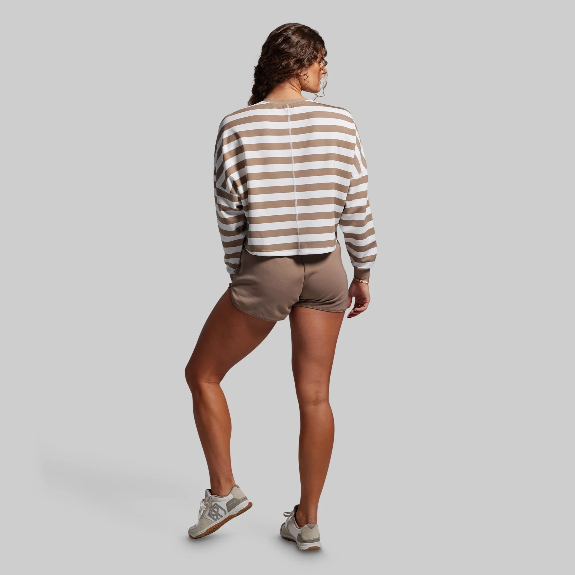 Lounge Lux Cropped Pullover (Java Stripe) - Image 7